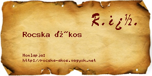 Rocska Ákos névjegykártya